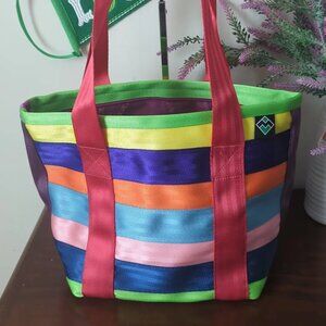 MAGGIE BAG SEAT BELT RAINBOW TOTE